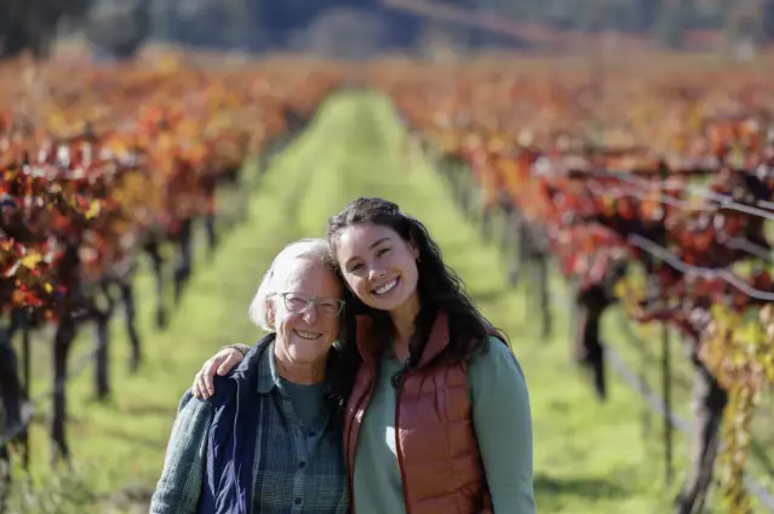 Cathy Corison and Grace Corison Martin in Kronos Vineyard